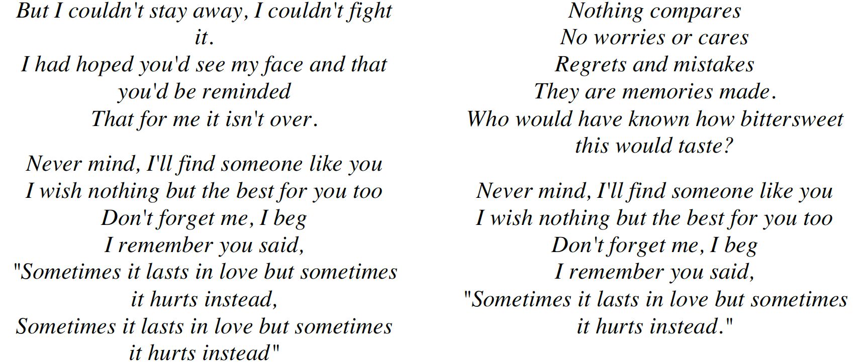 Someone Like You  Song lyric quotes, Regrets and mistakes, Song